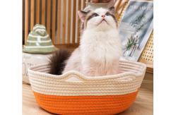 China Macrame Cat Basket Bed Swinging Cat Hammock With Double Handle supplier