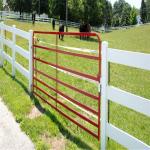 Powder Coated Metal Livestock Fence Panels Farm Cattle Rail Double Gate for sale