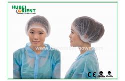 China Single Use Nonwoven Mob Cap 21” 10gsm Double Elastic White Blue Green supplier