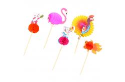 China 10CM Disposable Wood Bulk Toothpicks Flower Flamingo for Baking Cake supplier