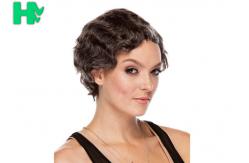 China Deep Wave Synthetic Short Wigs Human Hair , Feather Charm Wig supplier