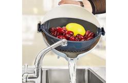 China Plastic Sink Drain Basket Multifunctional Vegetable Cutter Gray White supplier