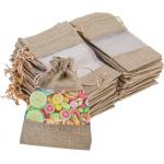 Burlap Sheer Bag Organza Bag Burlap Bags Gift Bags with Drawstring, for Wedding Party Favors Cosmetic Samples Mesh Pouch for sale