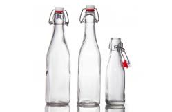 China Custom Design Glass Bottles 200Ml 250Ml Juice Glass Bottles With Swing Top supplier