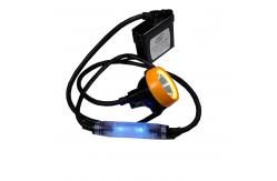 China Advanced LED Miners Cap Lamp With Rechargeable Battery And Blue Backlight supplier