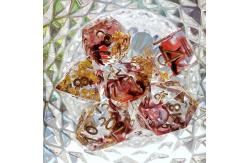 China Red & black Foil mixed smoke crystals Resin Boarding Dice Set  dnd dice supplier