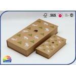 Hinged Lid Cardboard Magnetic Lid Brown Kraft Box Matte Varnishing for sale