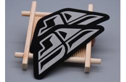 China Microfiber Embossed Reflective Logo Heat Transfer Labels For Garments supplier