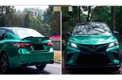 China Coating Metallic Emerald Gloss Car Vinyl Wrap With Scratch Protection supplier