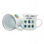 White Coated Enamel Sublimation Mugs Blanks Camping Mugs Enamel Coffee Mug for sale