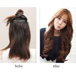 Popular Golden Synthetic Clip In Hair Extensions Long Curly Hair Weft for sale