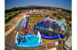 China Funworld Large Inflatable Water Slide With Swimming Pool Pvc Tarpaulin supplier