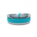 1.0L SS Bottom Silicone Collapsible Cooking Pot For Camping