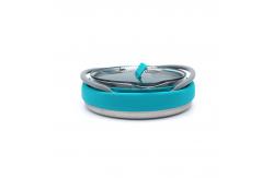 China 1.0L SS Bottom Silicone Collapsible Cooking Pot For Camping supplier