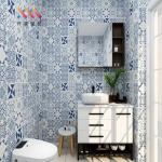Matt Tile Look Peel And Stick Wallpaper PVC Tile Effect Wallpaper For Bathroom for sale