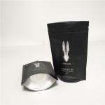 Matte Black Food Packaging Films Stand Up Coffee Bags Custom Logo With Top Zipper for sale