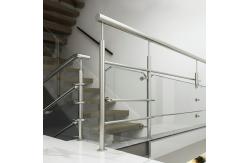 China Rust-Proof 304 Stainless Steel Handrails with Flat Saddle for Glass Railings supplier