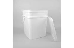 China 18L PP PE Square Plastic Bucket White With Good Sealing Lid supplier