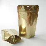 Logo Custom Stand Up Coffee Pouches , Gold Metallic k Food Packaging Bags for sale