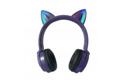 China Flash Light Cute Cat Wireless Bluetooth Headphones 5.0 TWS Headset With Mic  supplier