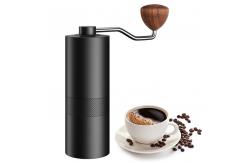 China Black Espresso Manual Coffee Grinder Wood Handle Conical Burr Hand Coffee Grinder supplier