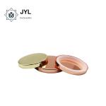 Dustproof RoHs Flat Metal Candle Lids , Rustproof Rose Gold Candle Jar Lids for sale