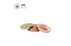 China Dustproof RoHs Flat Metal Candle Lids , Rustproof Rose Gold Candle Jar Lids supplier