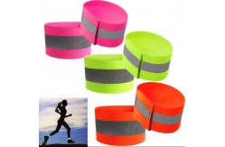 China Custom Reflective Armbands For Walking Cycling Runners Green Adjustable Strips Elastic Jogging supplier