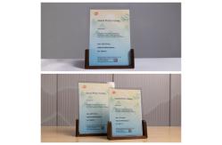 China Walnut Acrylic Photo Frame U Shape Solid Beech with Custom Logo supplier
