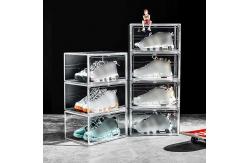 China Magnetic Plastic Transparent Clear Acrylic Shoe Box Stackable supplier