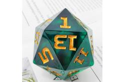 China Single 20 Sided Glowing Resin Game Dice DND COC TRPG supplier