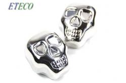 China Human Skull Head Inox Ice Cube , Custom Stainless Steel Ice Cube Set supplier