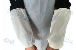 China White Disposable Sleeve Covers , Disposable Sleeve Protectors With Elastic Cuff supplier
