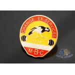 Two Parts Connected Lapel Pin Badges Gold Sivler Copper Plating 40mm Size for sale