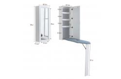 China MDF Wood Wall Hung Mirror Cabinet Folding Build In Ironing Boards Inside supplier