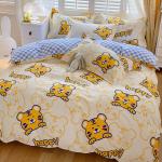 Plant Pattern Cotton Brushed Bedding Set for 2.2m 7 feet Bed Simple Design for sale