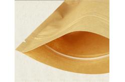 China Customized Zipper Kraft Paper Stand Up Pouch With Tear Notch Food Packaging supplier