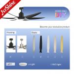 Modern Black Ceiling Fan With Light ABS Blade Energy Saving Low Noise