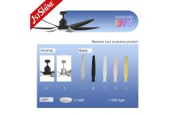 China Modern Black Ceiling Fan With Light ABS Blade Energy Saving Low Noise supplier