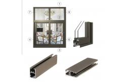 China 6063 Bronze Anodized Sliding Windows Aluminum Profiles Frame supplier