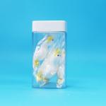 Square White Lid Transparent Empty PET Plastic Food Candy Cookies Jar Food Grade for sale