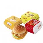 LOW MOQ Custom Disposable Biodegradable Kraft Paper Burger  Food Packaging Box for sale