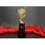 Globe Metal Trophy Cup / Event Souvenirs With Black Crystal Base for sale