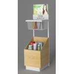 Floor Standing Cosmetic Display Racks / Facial Mask Display Stand With Big Storage for sale