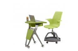 China Foldable Student ABS / PP Plastic Round Training Room Table And Chair Set supplier