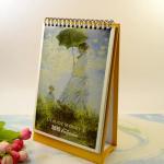 Exquisite Desk Wall Calendar Famous Painting Vintage Design Easy Flip Function for sale