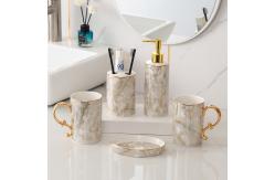 China Modern Sanitary Equipment Ceramic Soap Dispenser Set Round Shape supplier