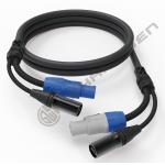 Female Male Powercon Combination Cable 3PIN DMX SJT Signal Power 2in1 Cat6 RJ45 Cat5E Shielded CAT6a Cat5e Network Cable for sale
