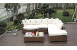 China Home Lounge Sofa With Pillow , Synthetic Rattan Sleeper Sofa Bed supplier