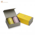 Custom Printed Rigid Tea Gift Box Packaging with Gray Corrugated Paper Insert and Gold Printing for sale